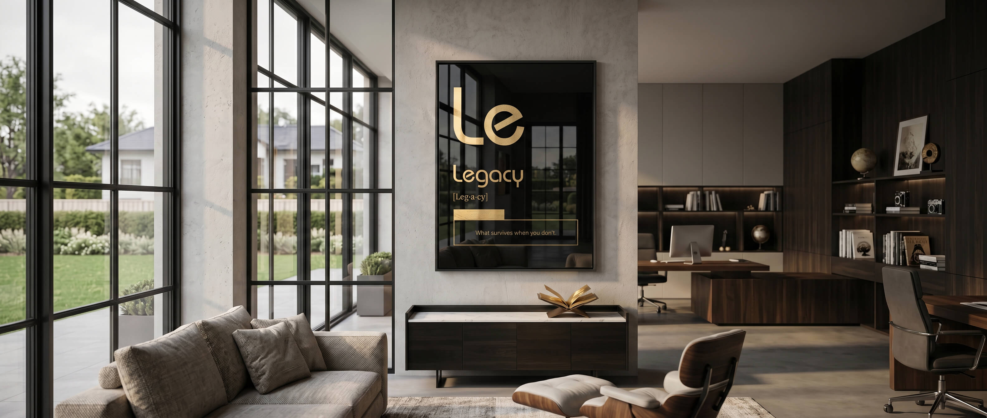 DOTCOMCANVAS® Legacy (Le) Acrylglasbild Schwarz – Banner
