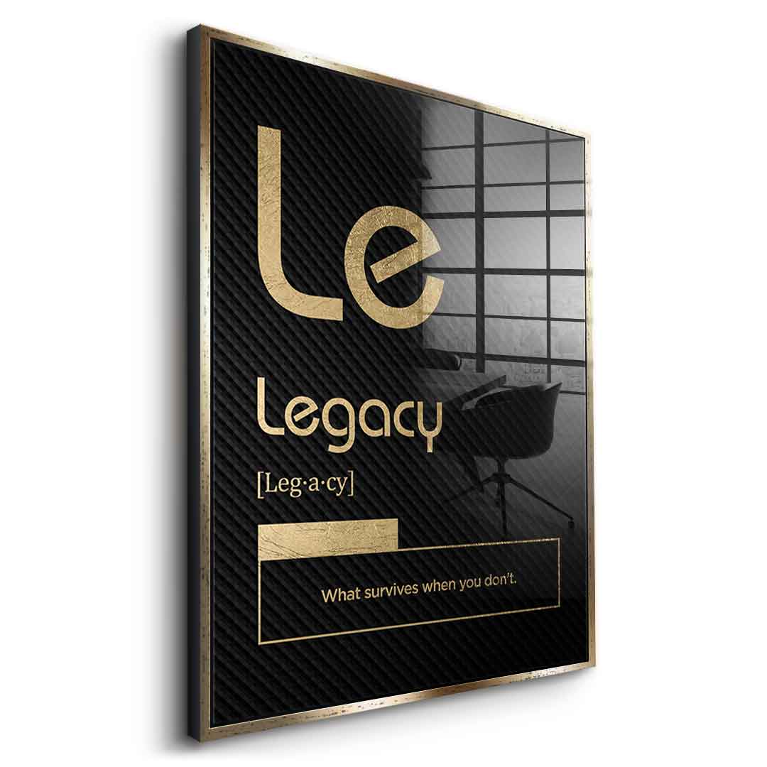DOTCOMCANVAS® Legacy (Le) Acrylglasbild Version Schwarz – Seitenansicht Schwarz