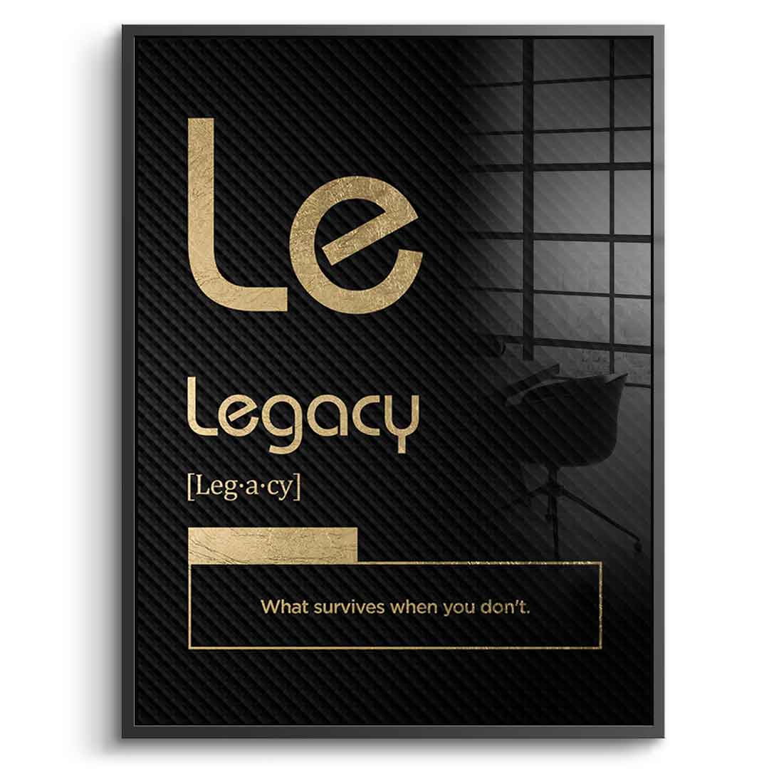 DOTCOMCANVAS® Legacy (Le) Acrylglasbild Version Schwarz – Echtheitszertifikat