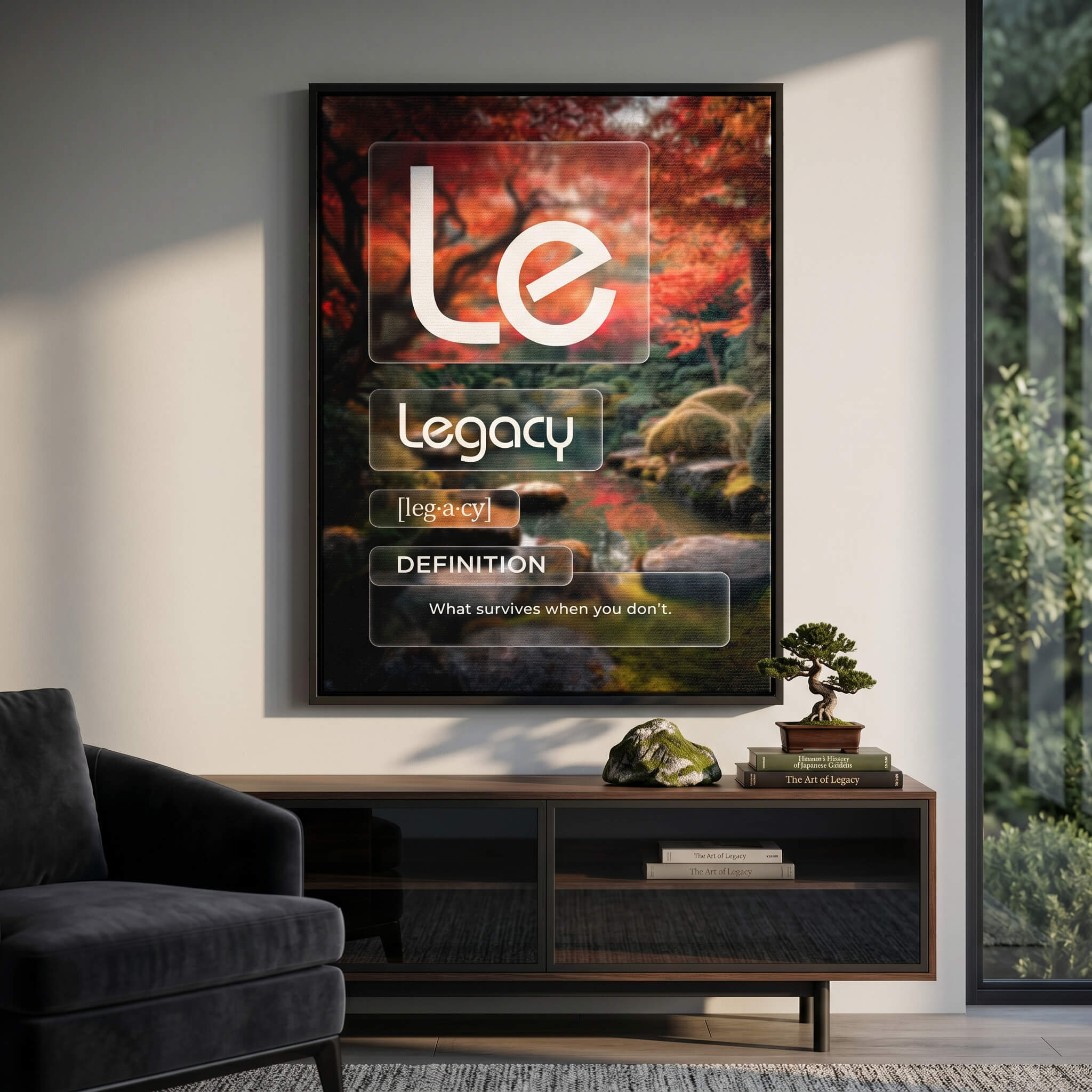 DOTCOMCANVAS® Legacy (Le) Leinwandbild Version Farbig – Raum-Mockup