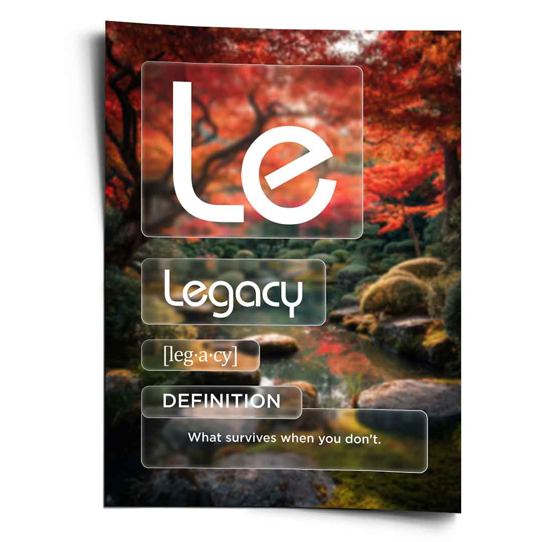 DOTCOMCANVAS® Legacy (Le) Poster Version Farbig – Vorderansicht