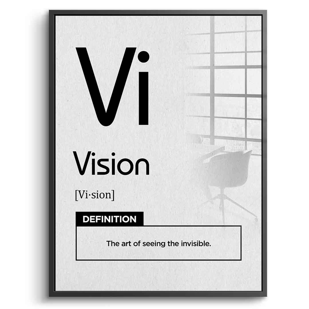 DOTCOMCANVAS® Vision (Vi) Acrylglasbild Version Weiß – Echtheitszertifikat