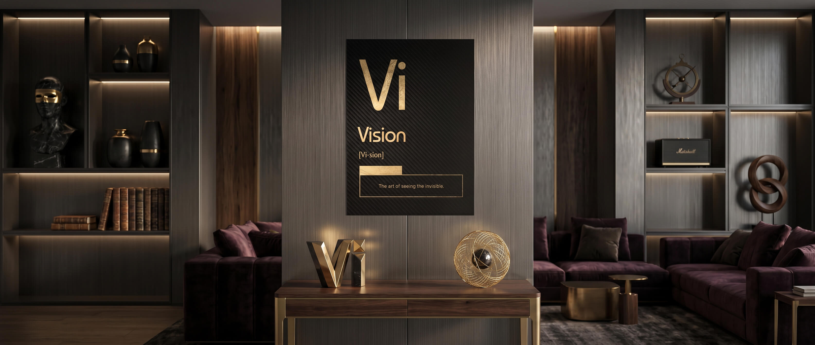 DOTCOMCANVAS® Vision (Vi) Poster Schwarz – Banner