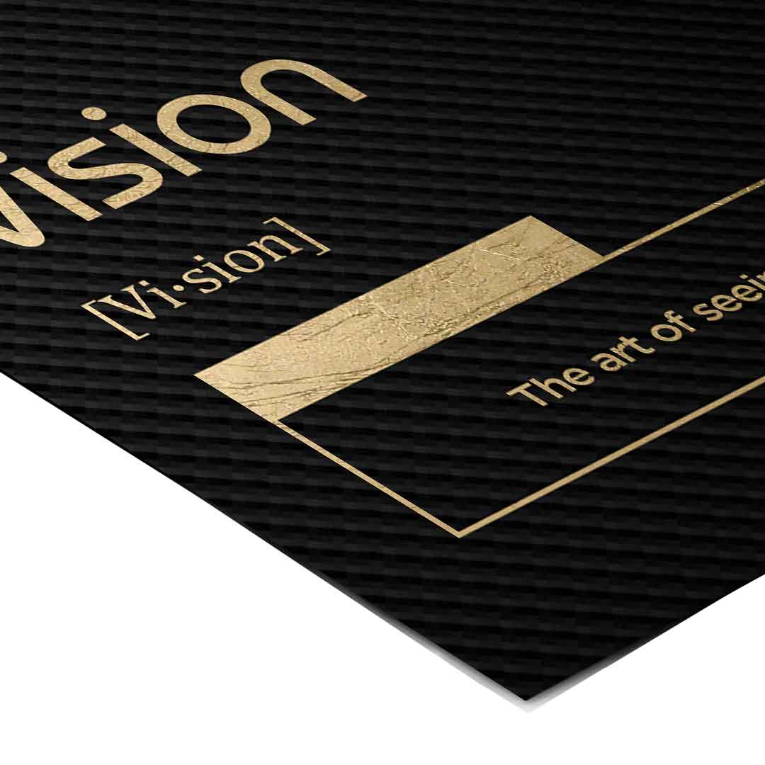 DOTCOMCANVAS® Vision (Vi) Poster Version Schwarz – Eck-Detail