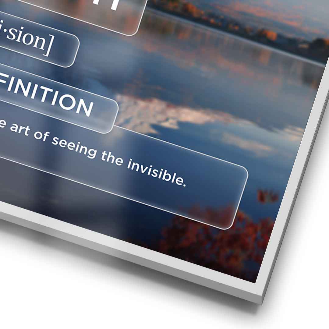 DOTCOMCANVAS® Vision (Vi) Poster Version Farbig – Detail im Rahmen