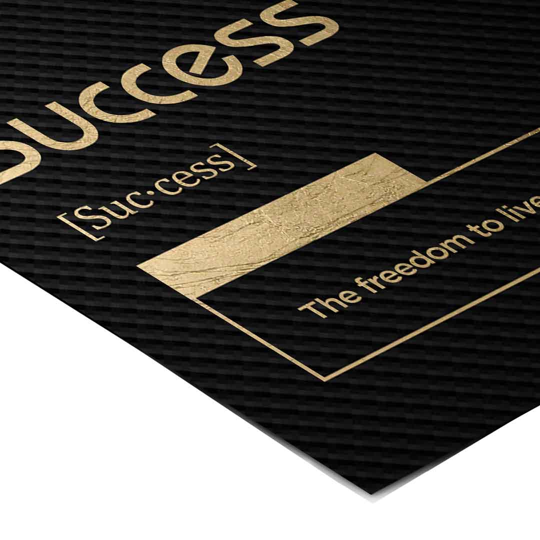 DOTCOMCANVAS® Success (Su) Poster Version Schwarz – Eck-Detail