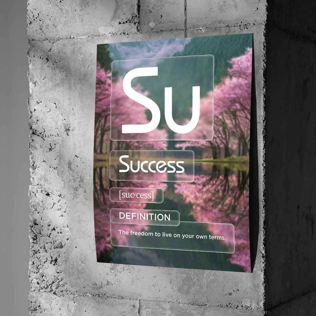 DOTCOMCANVAS® Success (Su) Poster Version Farbig – Wand-Mockup