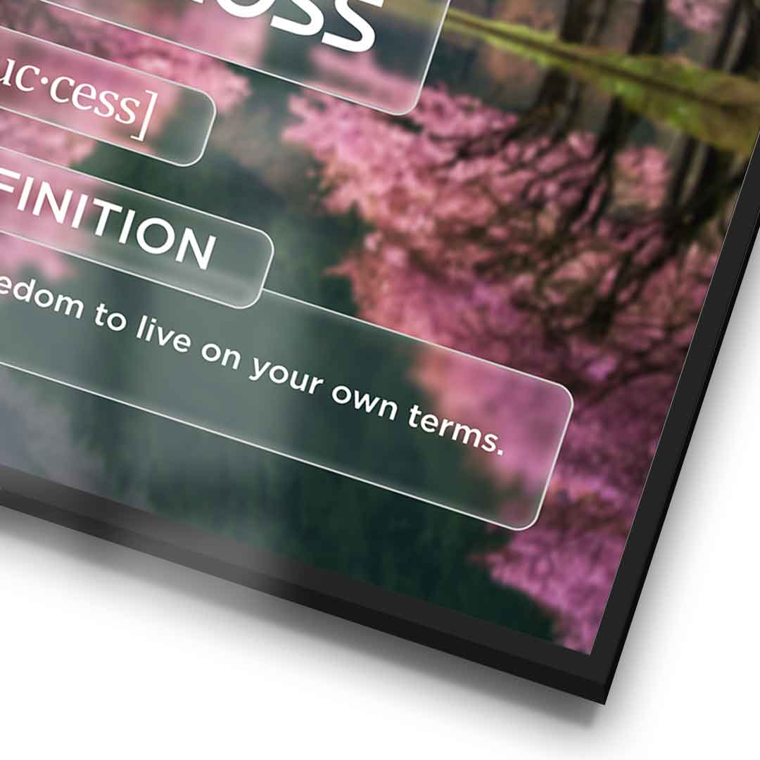 DOTCOMCANVAS® Success (Su) Poster Version Farbig – Detail im Rahmen