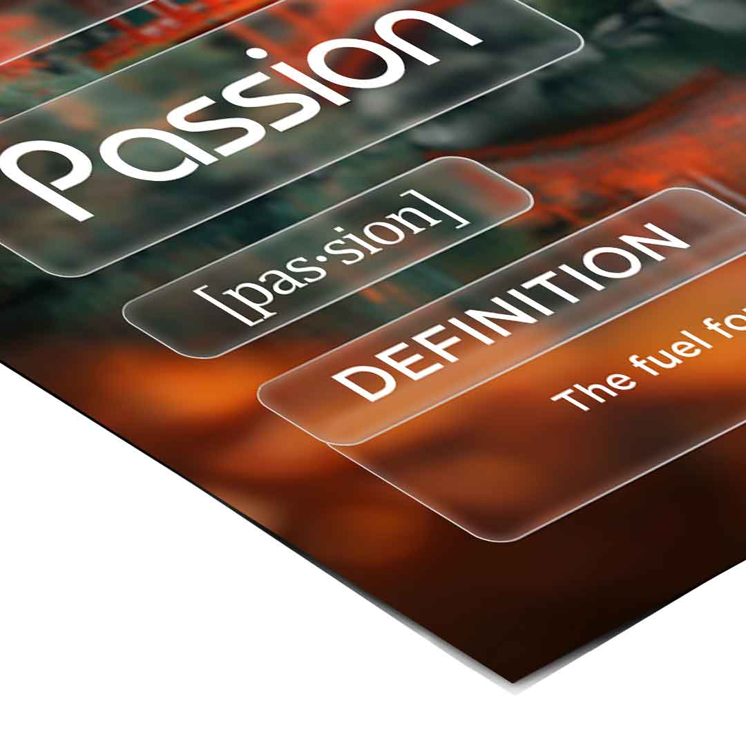 DOTCOMCANVAS® Passion (Pa) Poster Version Farbig – Eck-Detail