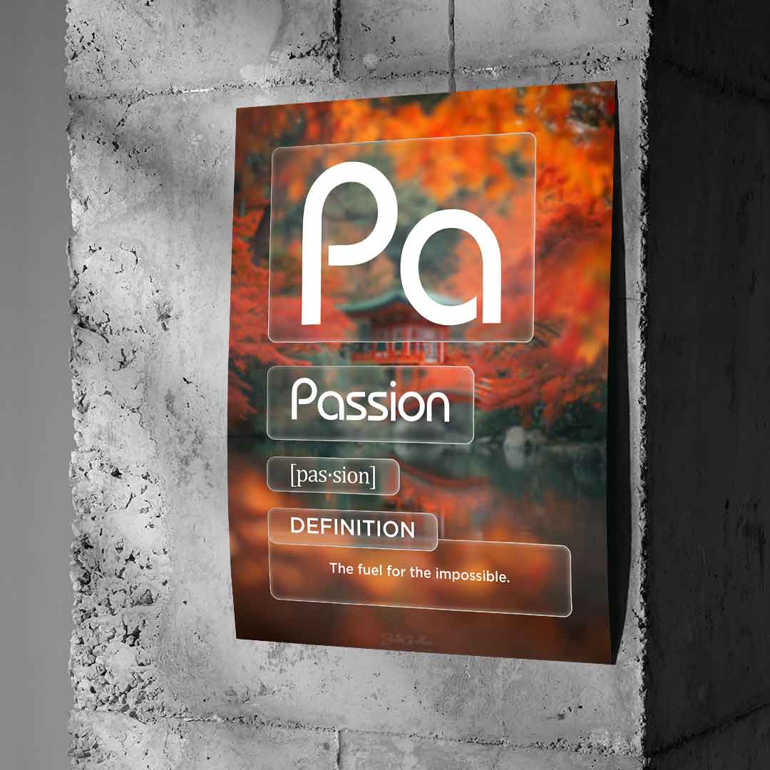 DOTCOMCANVAS® Passion (Pa) Poster Version Farbig – Wand-Mockup
