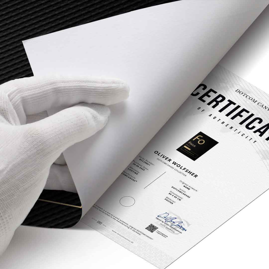 DOTCOMCANVAS® Focus (Fo) Poster Version Schwarz – Echtheitszertifikat