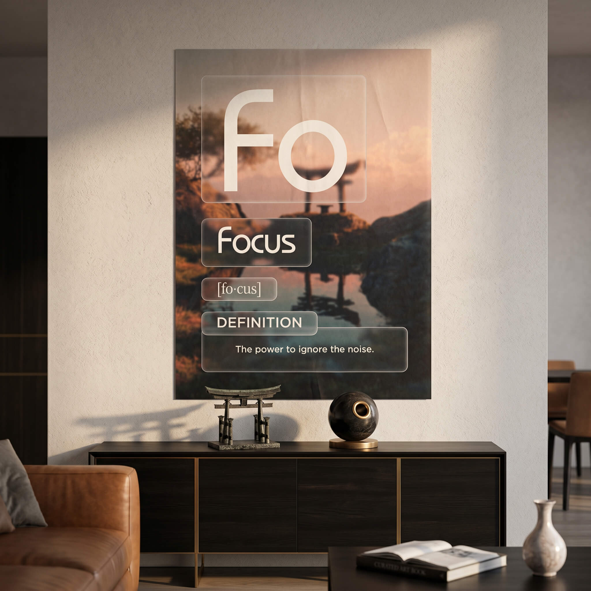 DOTCOMCANVAS® Focus (Fo) Poster Version Farbig – Raum-Mockup