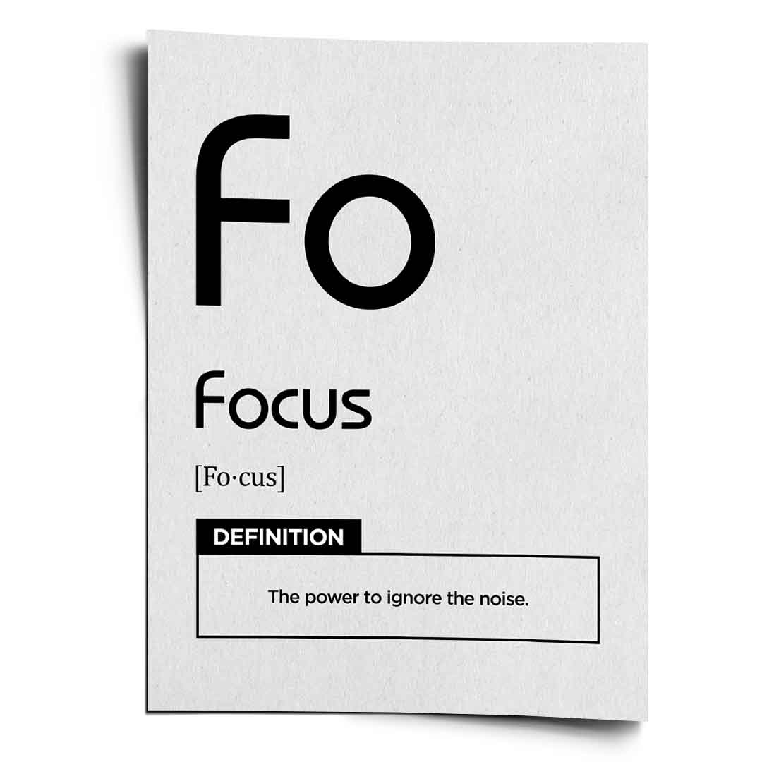DOTCOMCANVAS® Focus (Fo) Poster Version Weiß – Vorderansicht