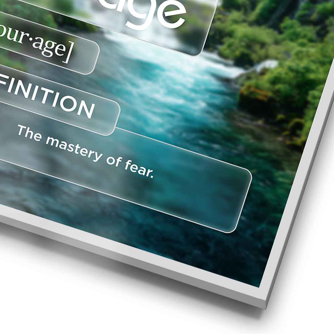 DOTCOMCANVAS® Courage (Co) Poster Version Farbig – Detail im Rahmen
