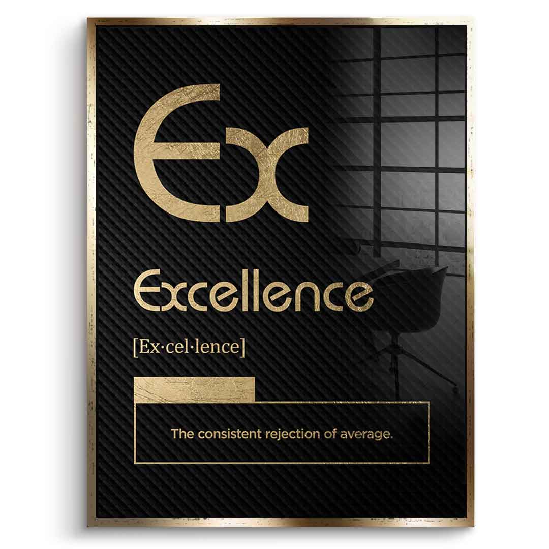 DOTCOMCANVAS® Excellence (Ex) Acrylglasbild Version Schwarz – Vorderansicht Silberner Rahmen