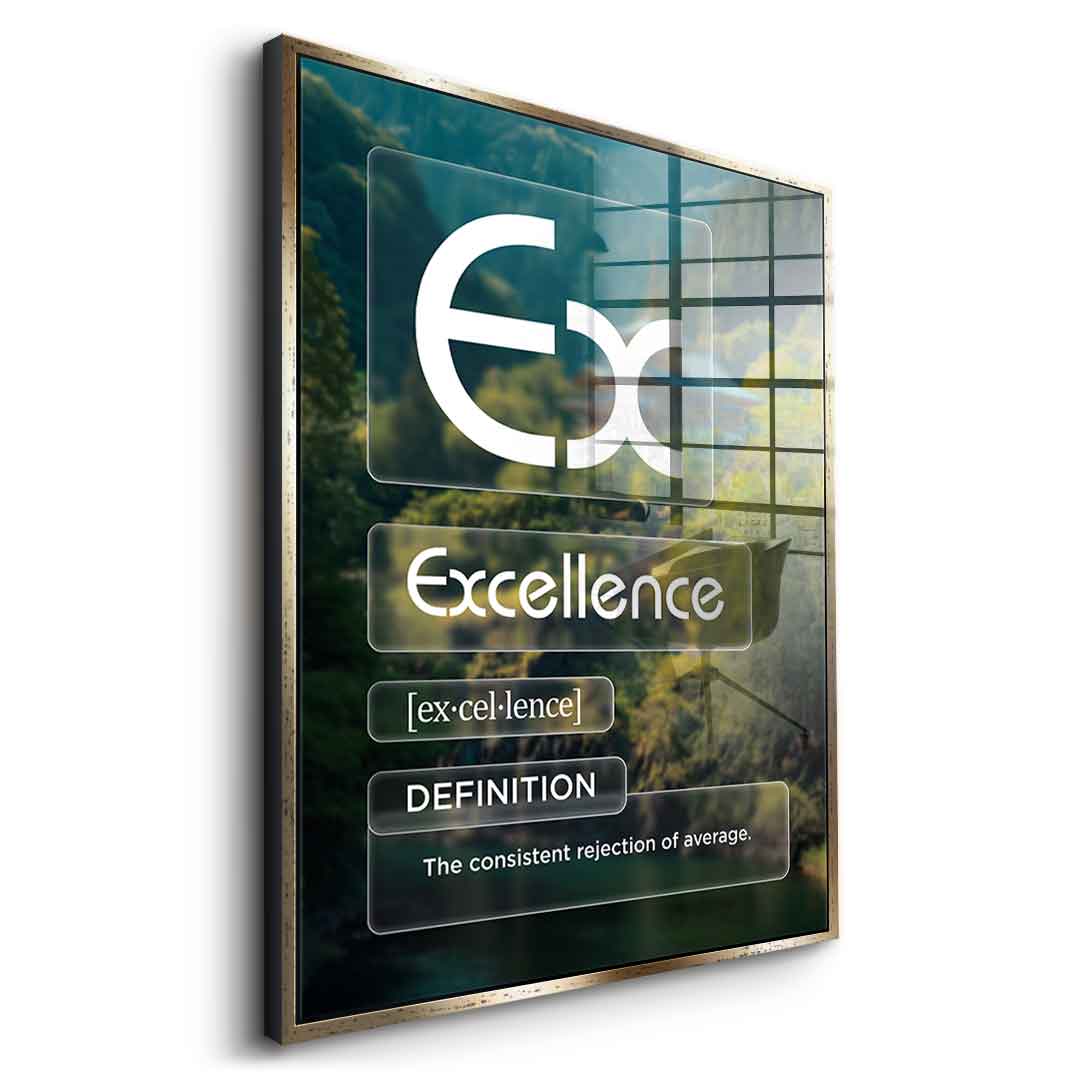 DOTCOMCANVAS® Excellence (Ex) Acrylglasbild Version Farbig – Seitenansicht Schwarz