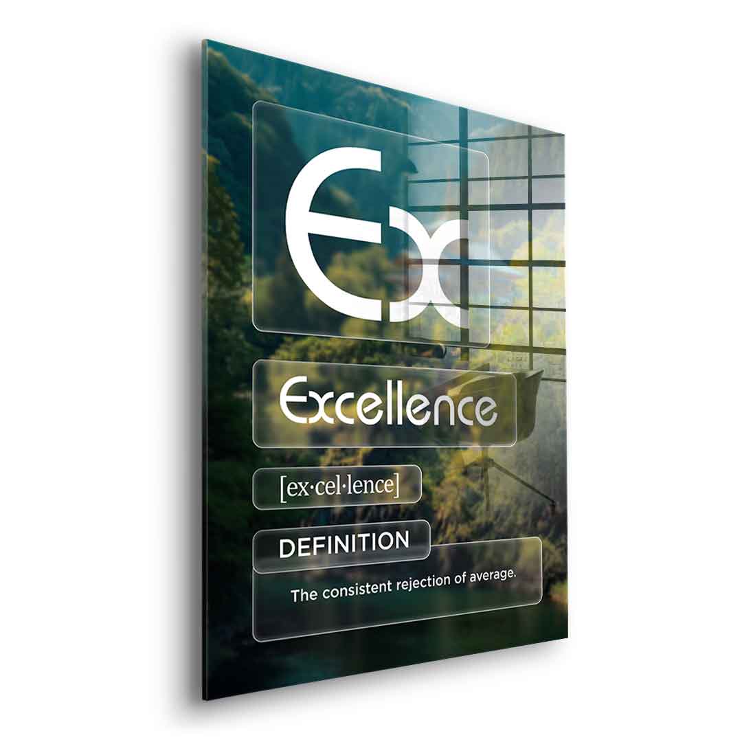 DOTCOMCANVAS® Excellence (Ex) Acrylglasbild Version Farbig – Seitenansicht Silber