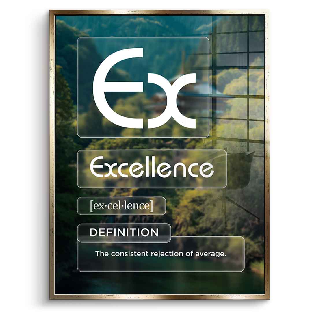 DOTCOMCANVAS® Excellence (Ex) Acrylglasbild Version Farbig – Vorderansicht Silberner Rahmen