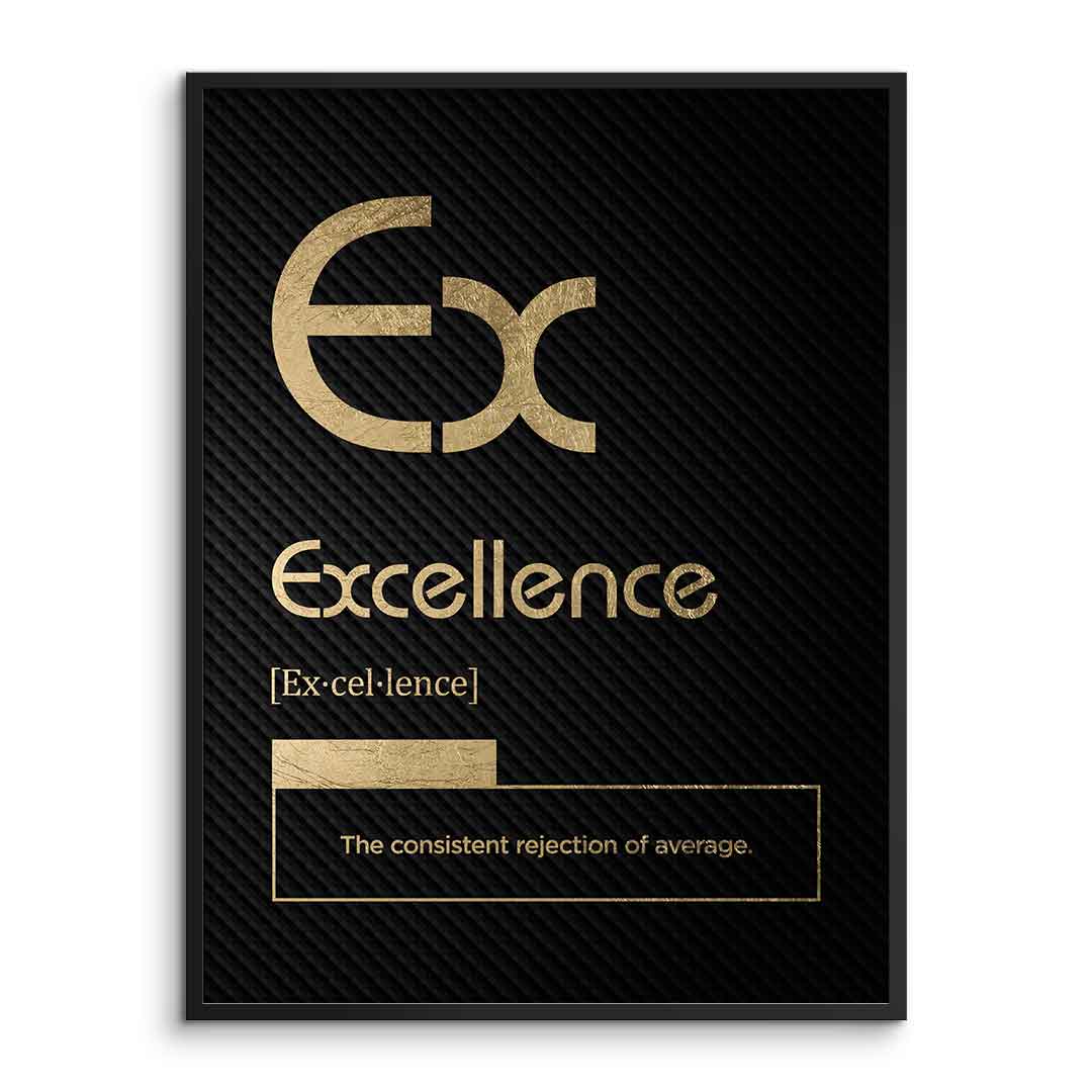 DOTCOMCANVAS® Excellence (Ex) Poster Version Schwarz – Vorderansicht im Rahmen
