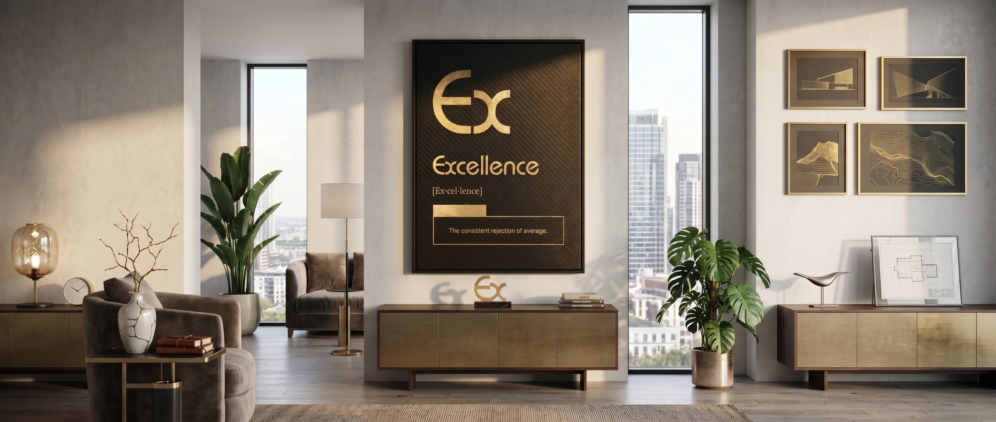 DOTCOMCANVAS® Excellence (Ex) Leinwandbild Schwarz – Banner