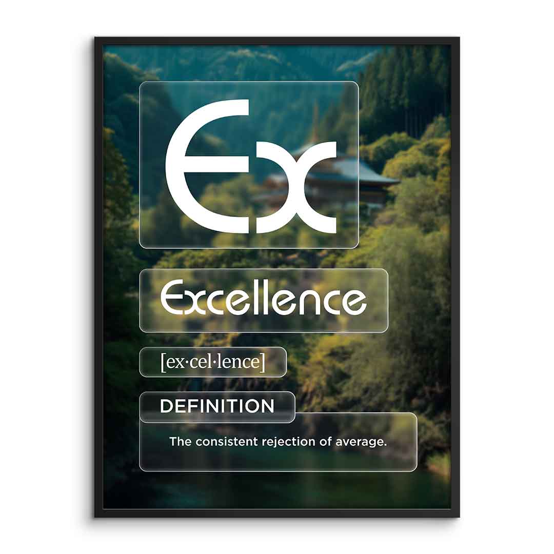 DOTCOMCANVAS® Excellence (Ex) Poster Version Farbig – Vorderansicht im Rahmen