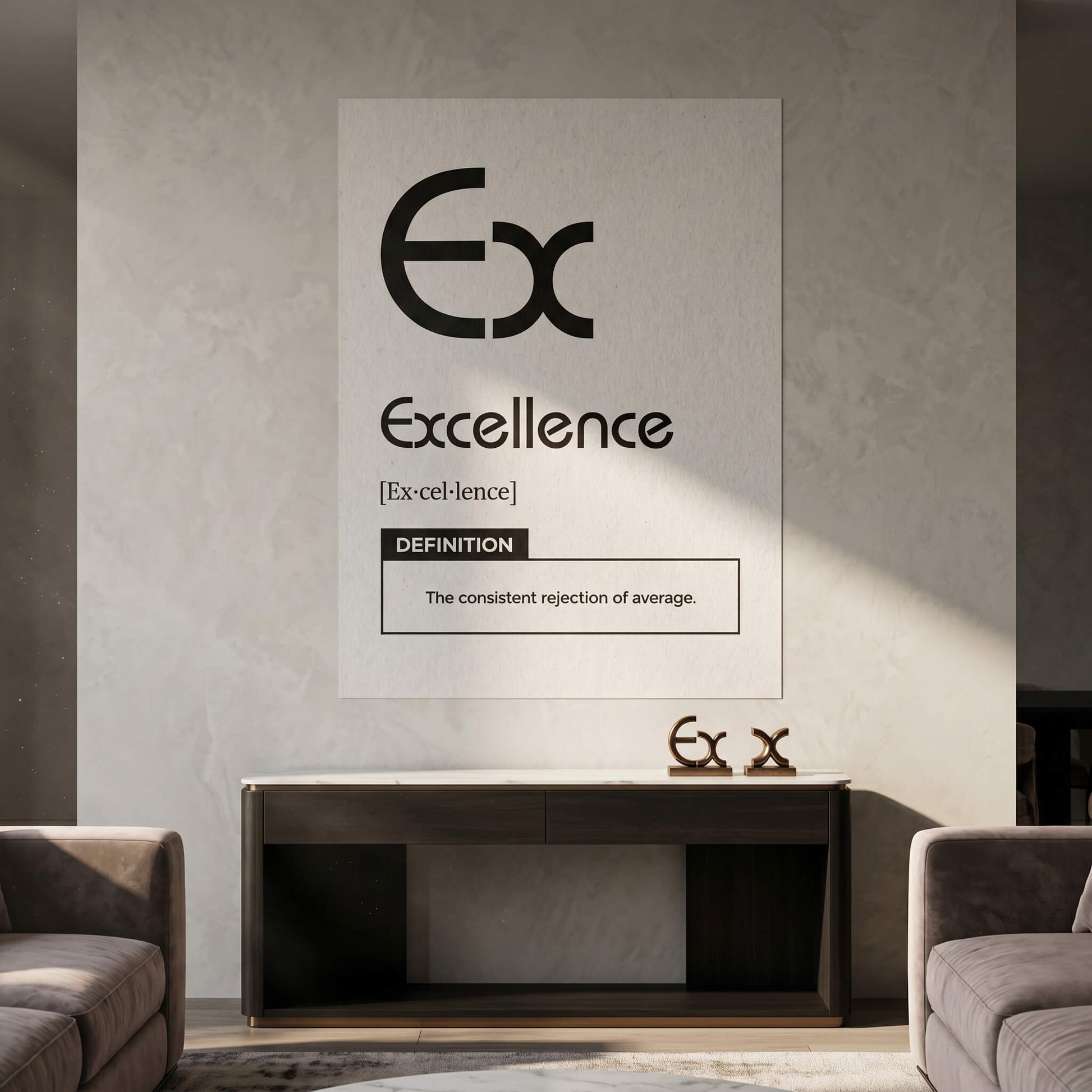 DOTCOMCANVAS® Excellence (Ex) Poster Version Weiß – Raum-Mockup