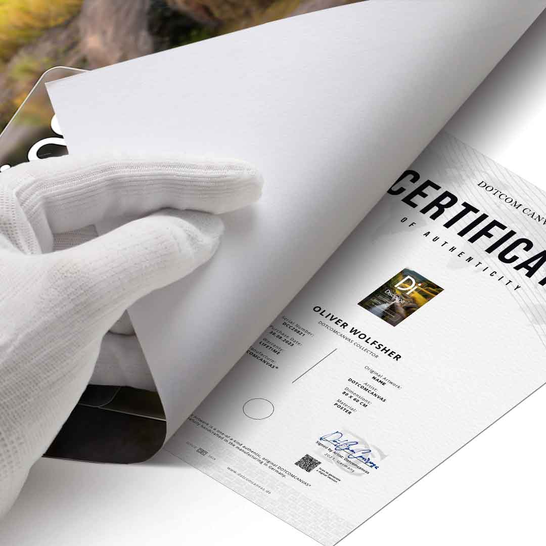 DOTCOMCANVAS® Discipline (Di) Poster Version Farbig – Echtheitszertifikat