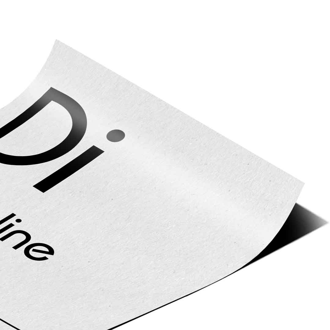 DOTCOMCANVAS® Discipline (Di) Poster Version Weiß – Eck-Detail