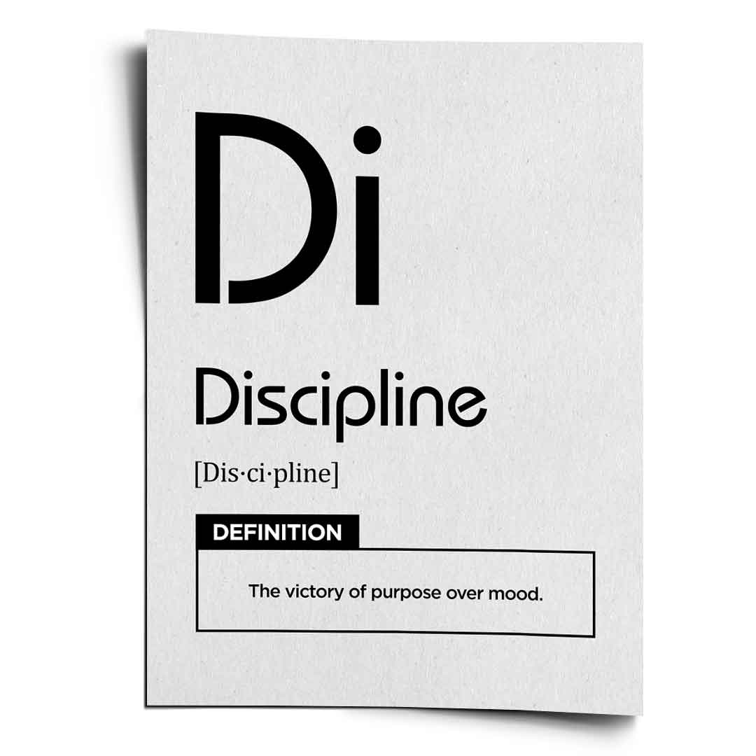 DOTCOMCANVAS® Discipline (Di) Poster Version Weiß – Vorderansicht