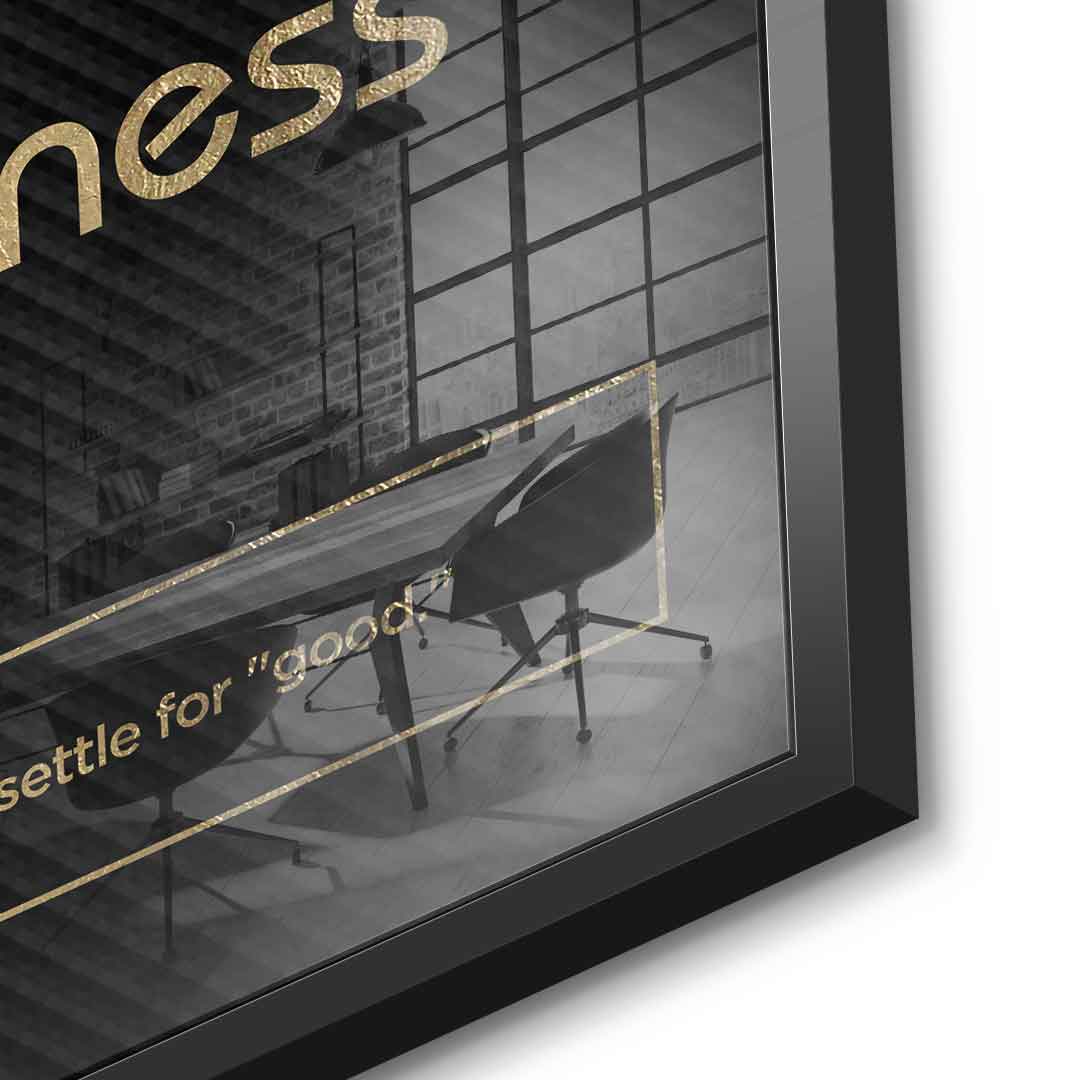 DOTCOMCANVAS® Greatness (Gr) Acrylglasbild Version Schwarz – Detailansicht