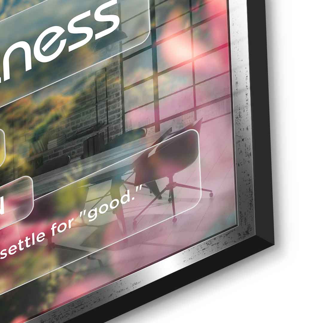 DOTCOMCANVAS® Greatness (Gr) Acrylglasbild Version Farbig – Detailansicht