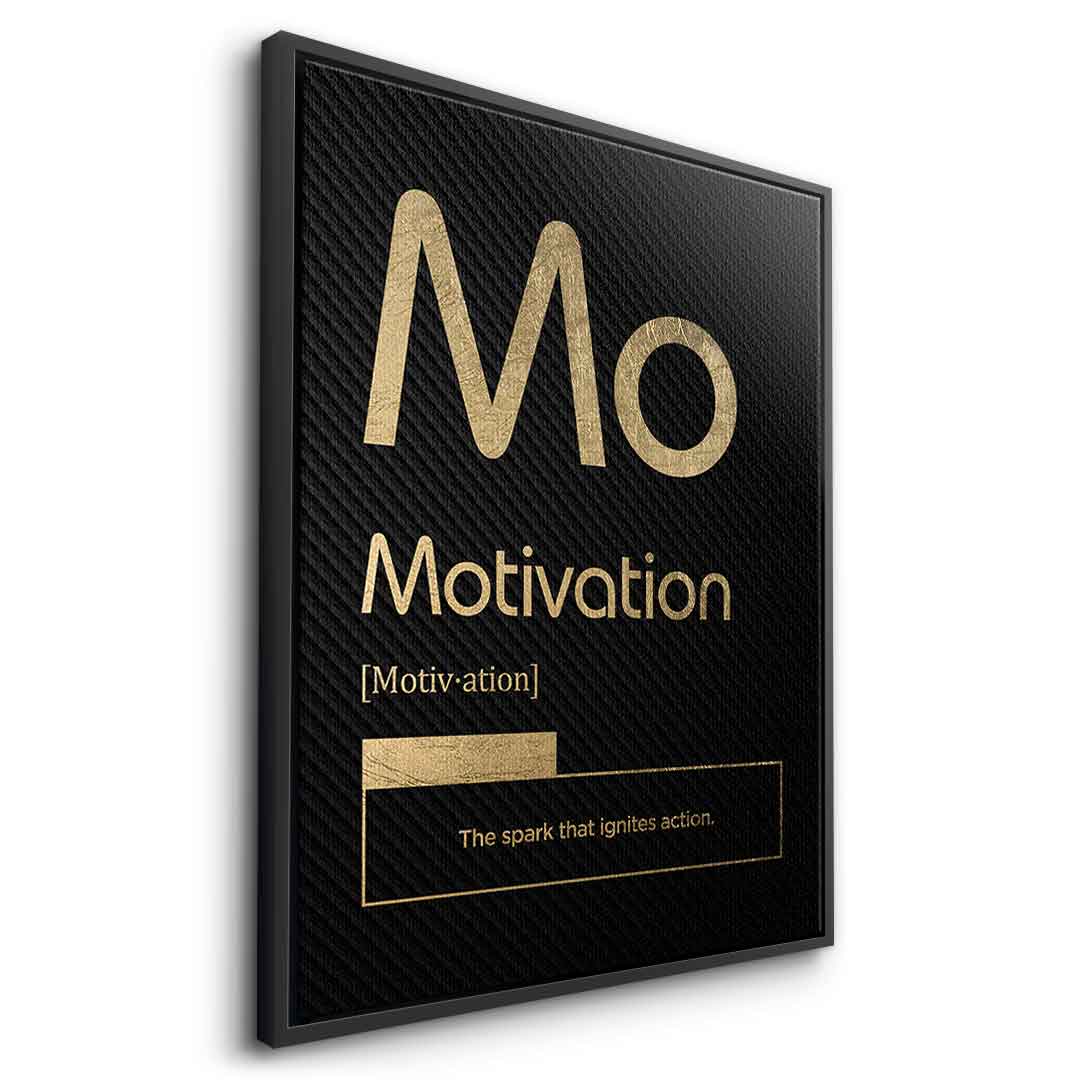 DOTCOMCANVAS® Motivation (Mo) Leinwandbild Version Schwarz – Seitenansicht Schwarz