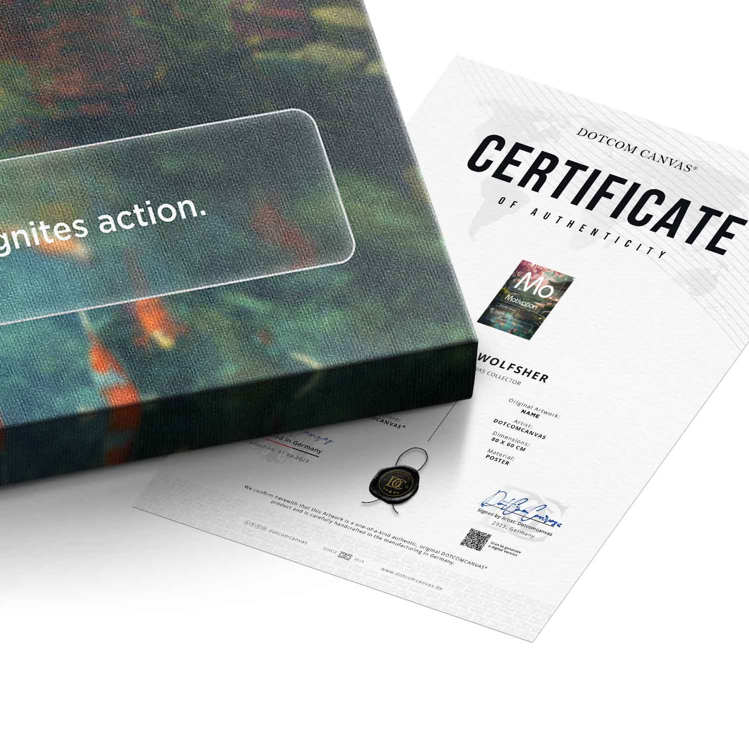 DOTCOMCANVAS® Motivation (Mo) Leinwandbild Version Farbig – Echtheitszertifikat