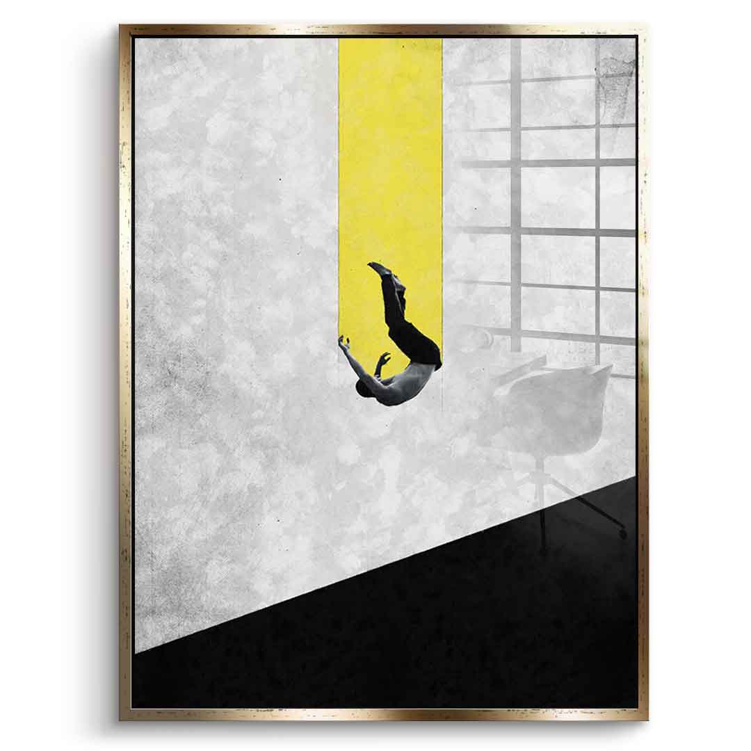 DOTCOMCANVAS® The great fall Acrylglasbild – Goldener Rahmen