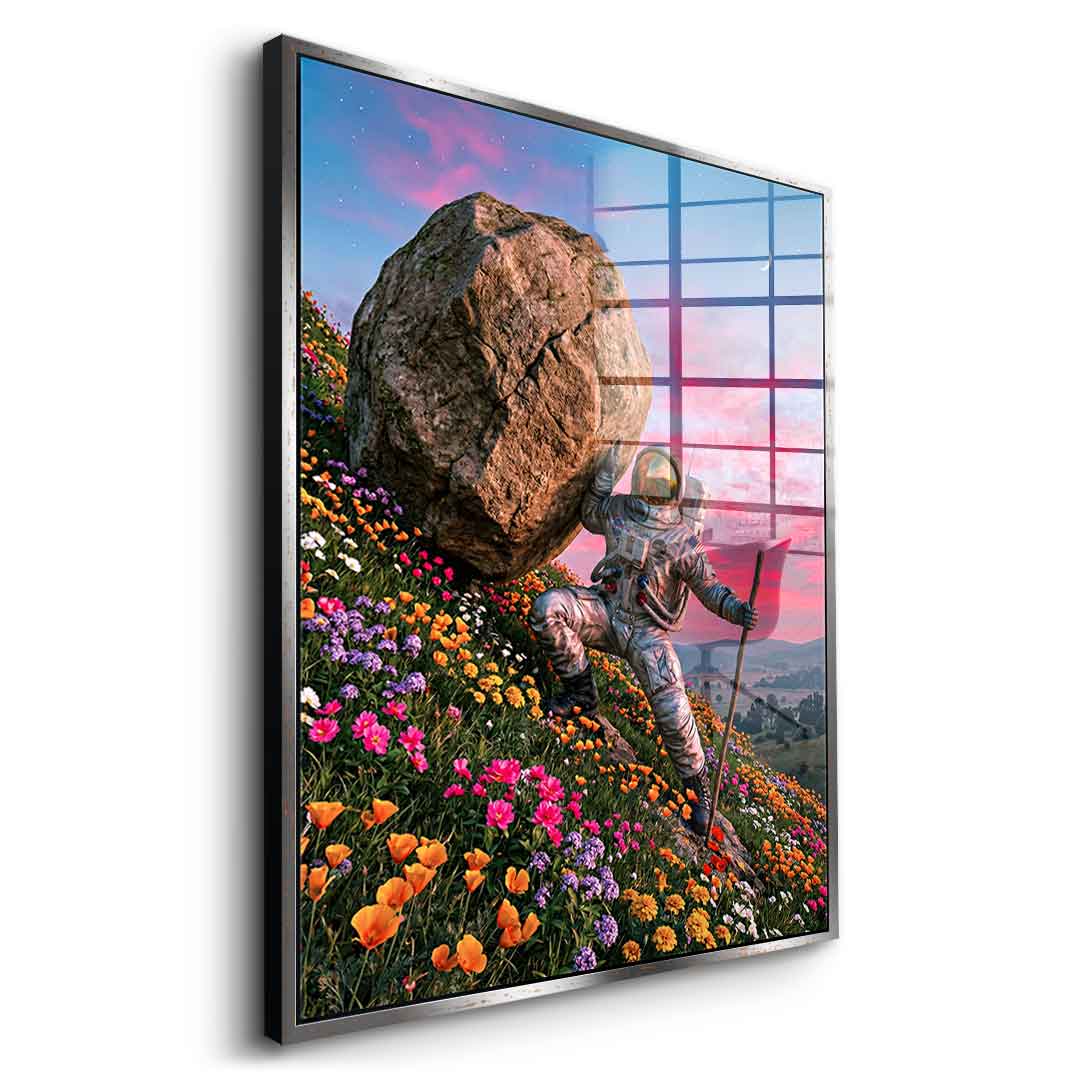 DOTCOMCANVAS® Astronaut's Heavy Burden Acrylglasbild – Seitenansicht 10