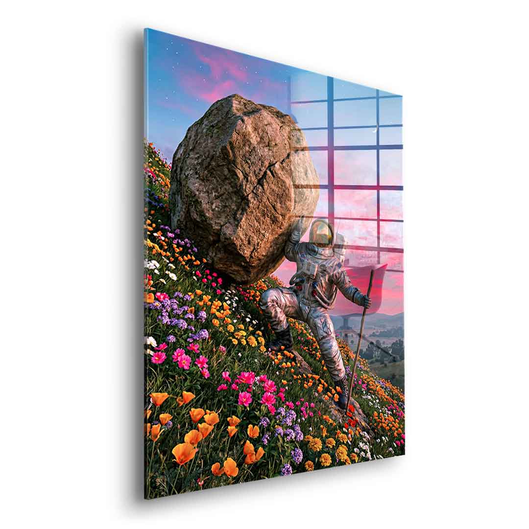 DOTCOMCANVAS® Astronaut's Heavy Burden Acrylglasbild – Seitenansicht 12