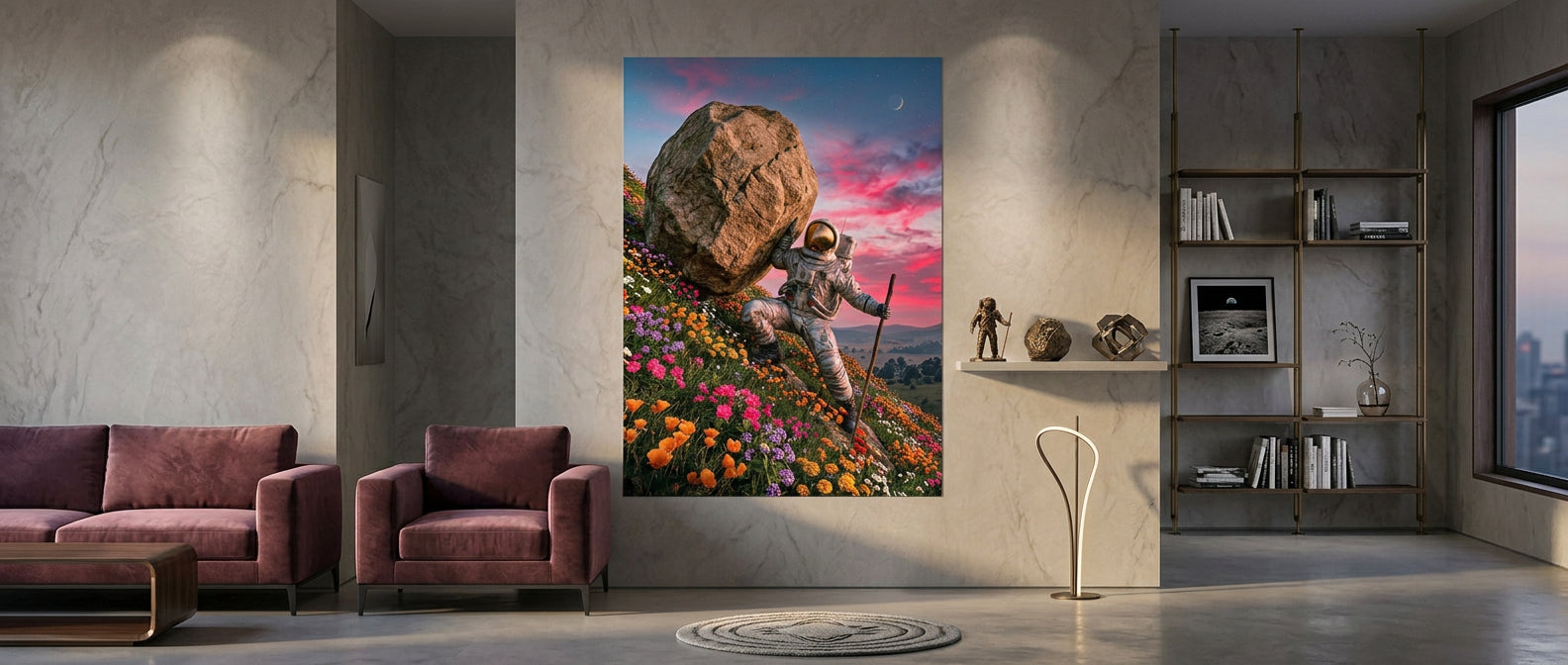 DOTCOMCANVAS® Astronaut's Heavy Burden Poster – Banner