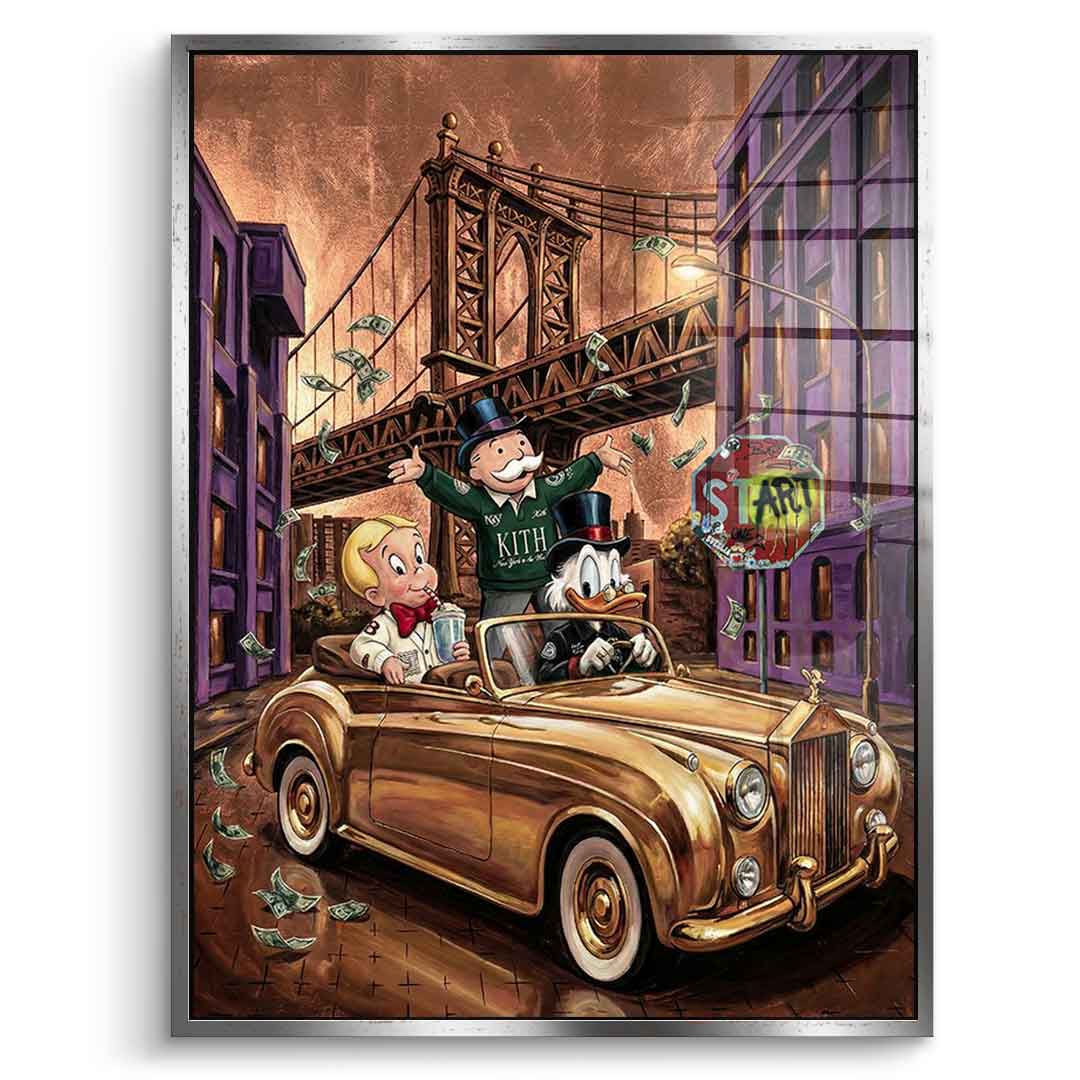 DOTCOMCANVAS New York Vibe Acrylglasbild Frontansicht Silber Rahmen