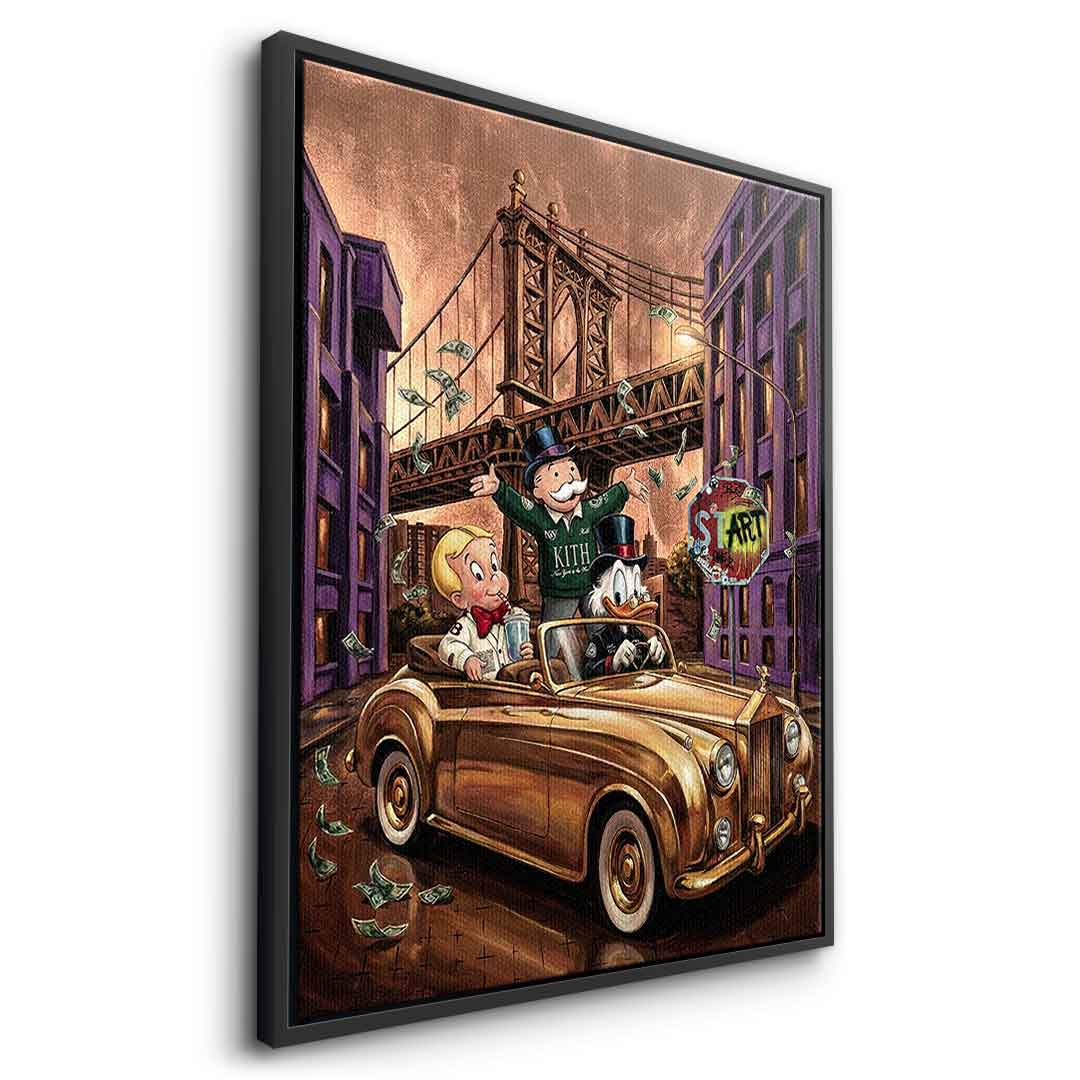 DOTCOMCANVAS New York Vibe Leinwandbild Seitenansicht Schwarz Rahmen