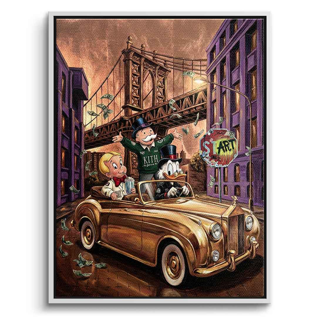 DOTCOMCANVAS New York Vibe Leinwandbild Frontansicht Weiß Rahmen