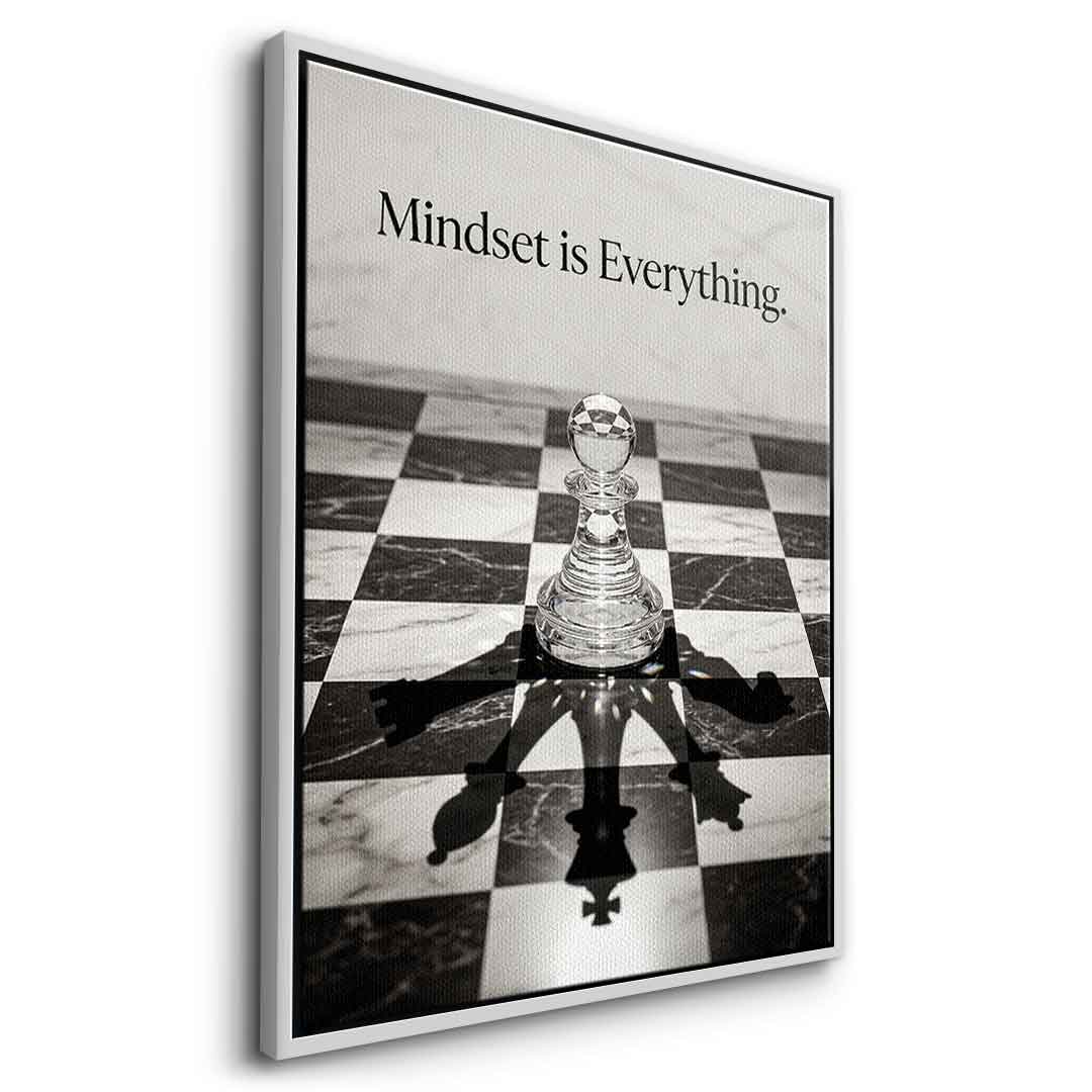 DOTCOMCANVAS Mindset is Everything Leinwandbild Seitenansicht Silber Rahmen