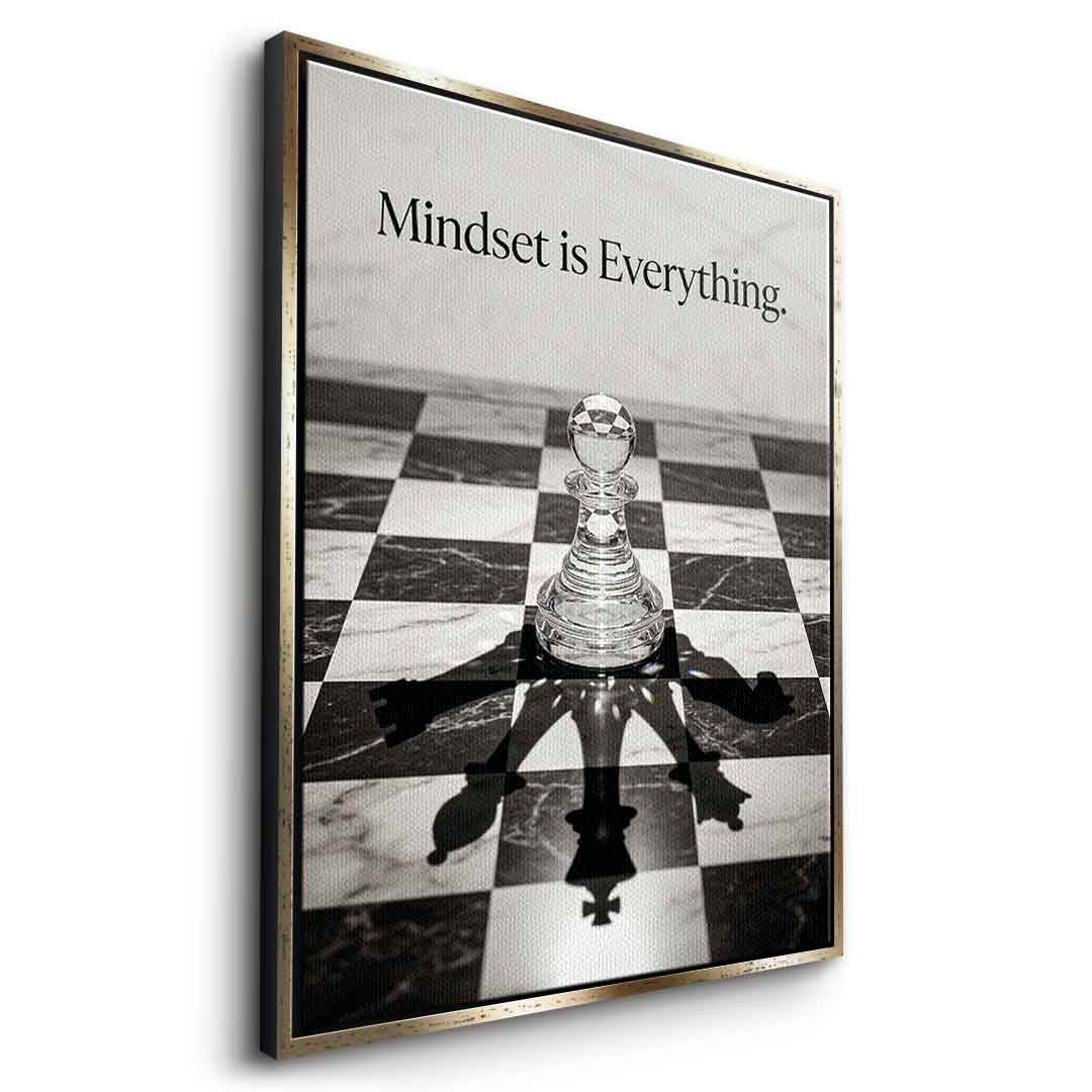 DOTCOMCANVAS Mindset is Everything Leinwandbild Seitenansicht Gold Rahmen