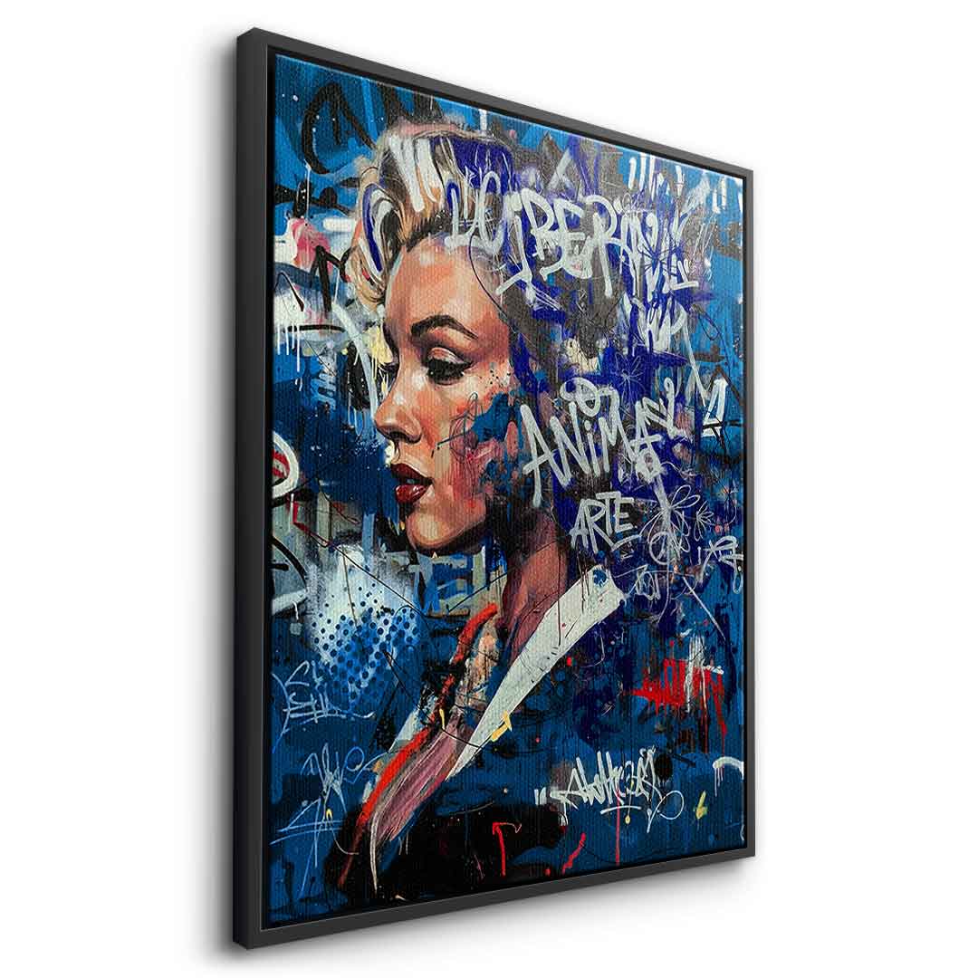 DOTCOMCANVAS Merlin Graffiti Leinwandbild Seitenansicht Schwarz