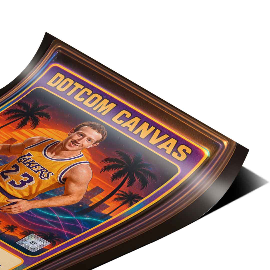 DOTCOMCANVAS Mark Zuckerberg Basketball Card Poster Eckdetail 2