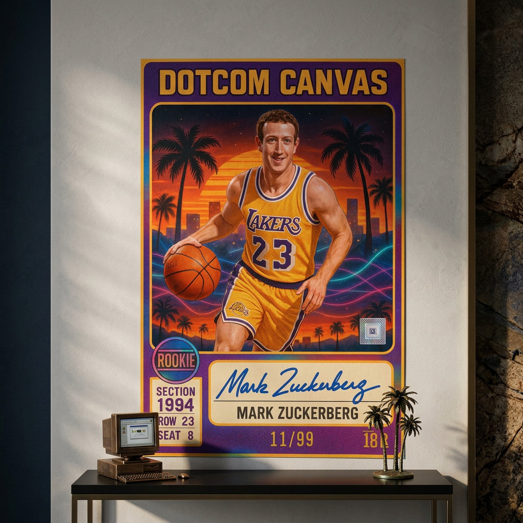 DOTCOMCANVAS Mark Zuckerberg Basketball Card Poster Raum Mockup