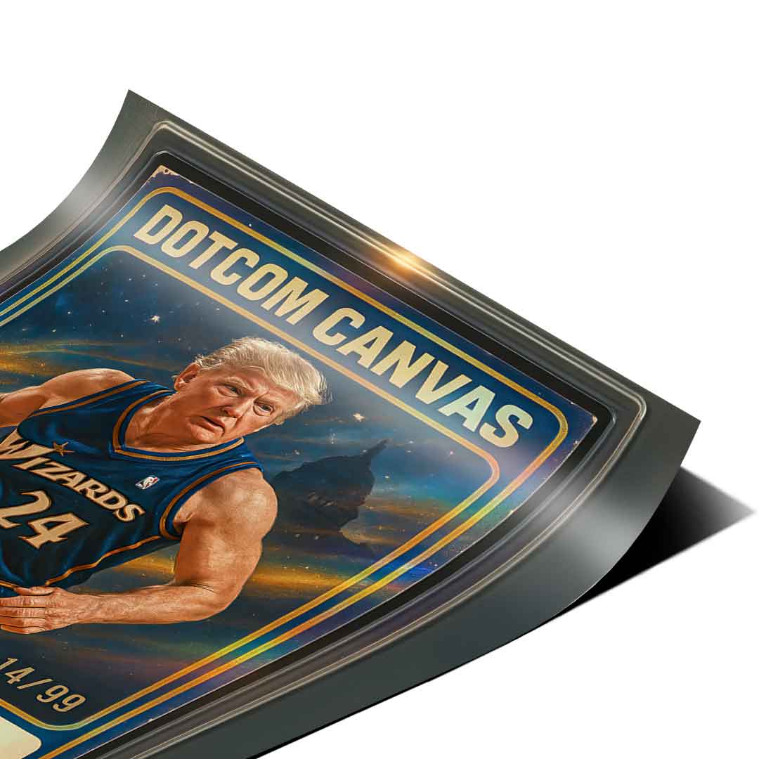 DOTCOMCANVAS Donald Trump Basketball Card Poster - Corner Detail 2