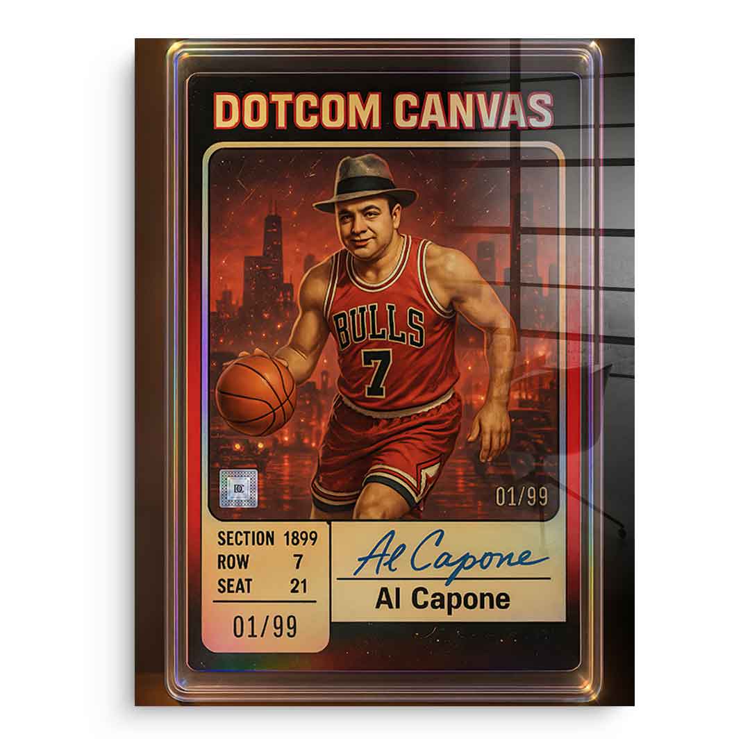 DOTCOMCANVAS Al Capone Basketball Card Acrylglasbild Front Ohne Rahmen