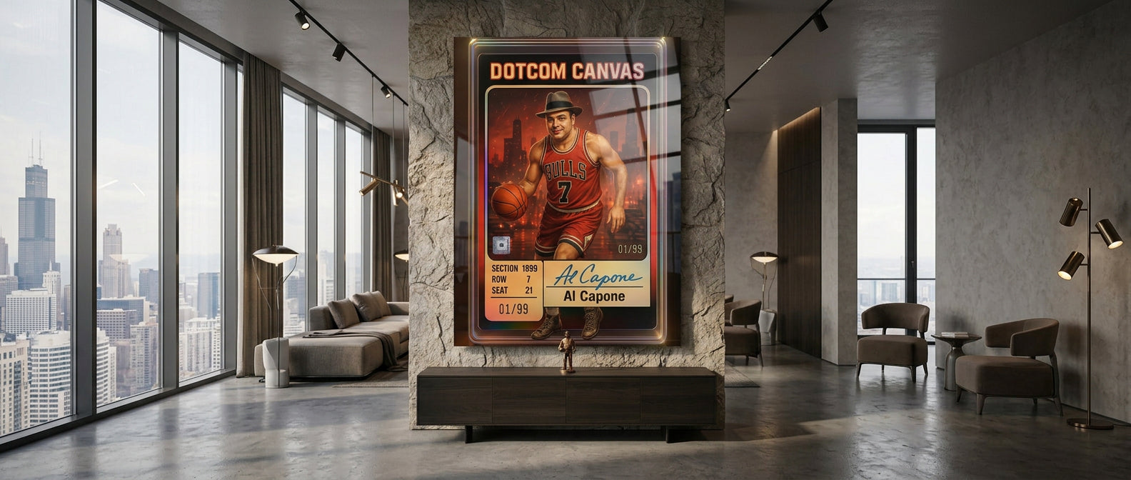 DOTCOMCANVAS Al Capone Basketball Card Acryl Website Banner