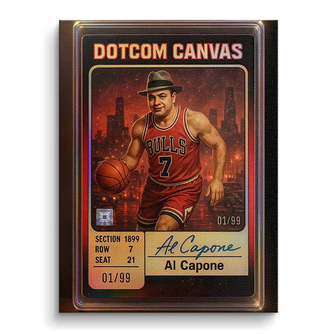 DOTCOMCANVAS Al Capone Basketball Card Leinwandbild Front Ohne Rahmen