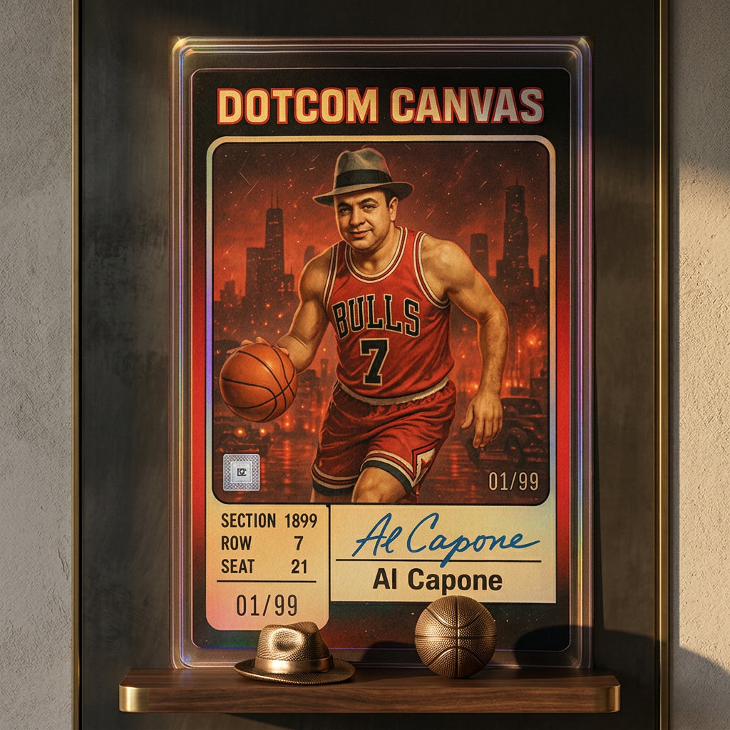 DOTCOMCANVAS Al Capone Basketball Card Poster Raum Mockup